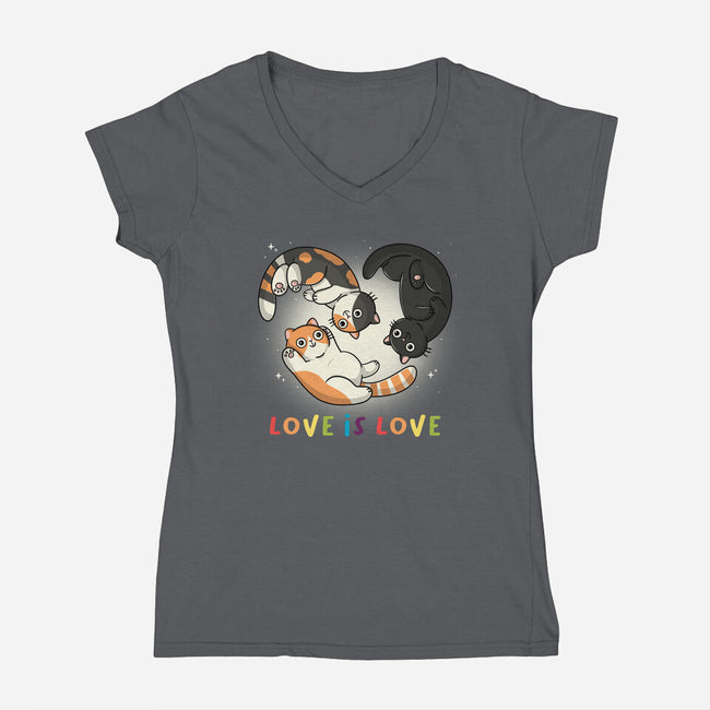 Love Always Wins-Womens-V-Neck-Tee-Freecheese