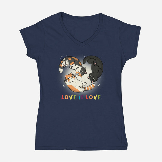 Love Always Wins-Womens-V-Neck-Tee-Freecheese