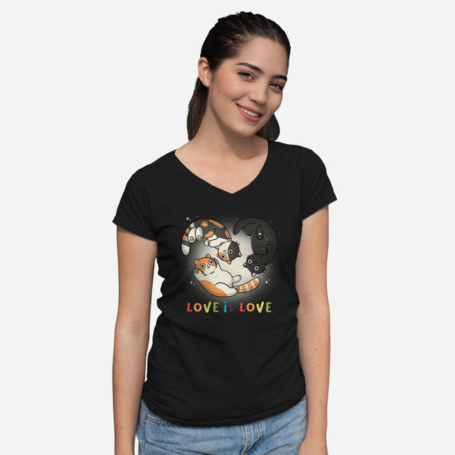 Love Always Wins-Womens-V-Neck-Tee-Freecheese