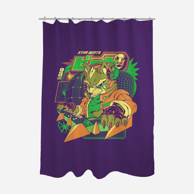 Star Beats-None-Polyester-Shower Curtain-ilustrata