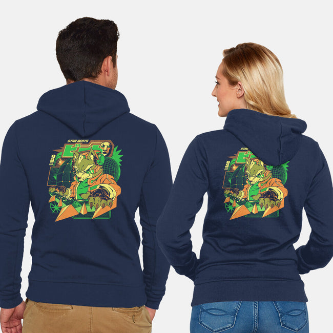 Star Beats-Unisex-Zip-Up-Sweatshirt-ilustrata
