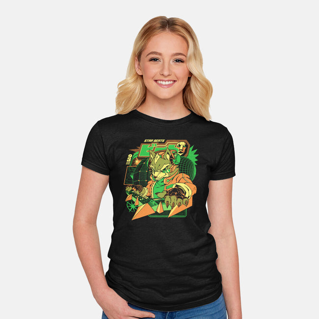 Star Beats-Womens-Fitted-Tee-ilustrata