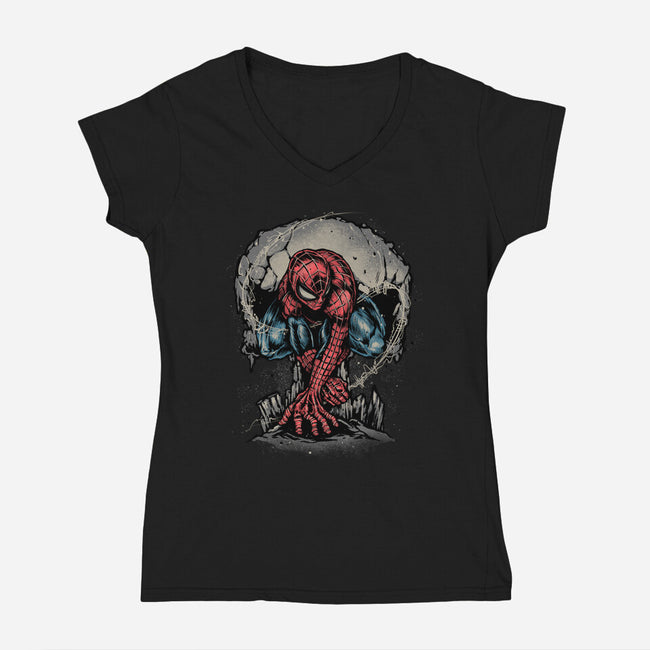 Web Swing And Punishment-Womens-V-Neck-Tee-glitchygorilla