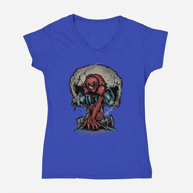 Web Swing And Punishment-Womens-V-Neck-Tee-glitchygorilla