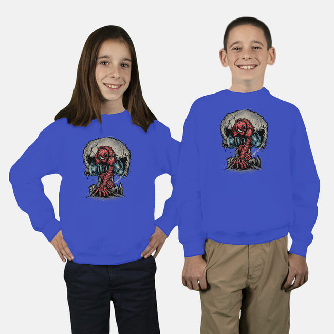Web Swing And Punishment-Youth-Crew Neck-Sweatshirt-glitchygorilla