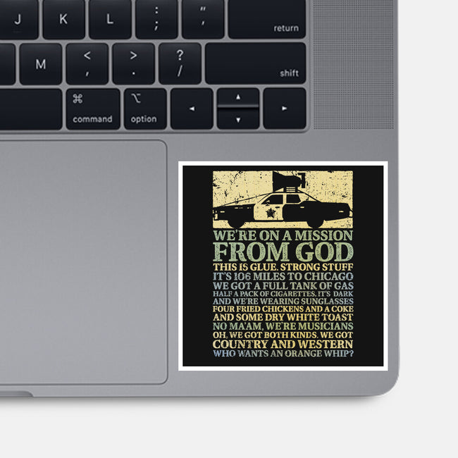We're On A Mission From God-None-Glossy-Sticker-kg07