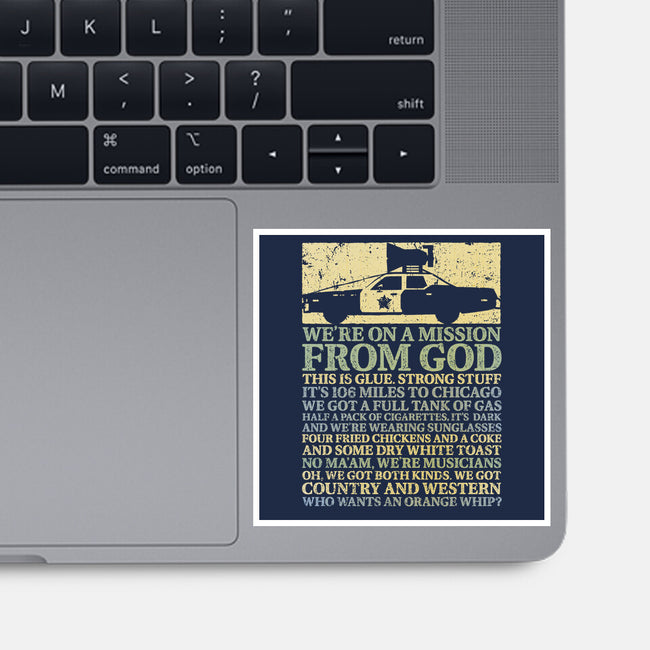 We're On A Mission From God-None-Glossy-Sticker-kg07