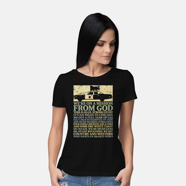 We're On A Mission From God-Womens-Basic-Tee-kg07