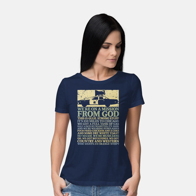 We're On A Mission From God-Womens-Basic-Tee-kg07