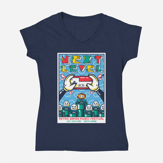 Next Level Retro-Womens-V-Neck-Tee-krisren28