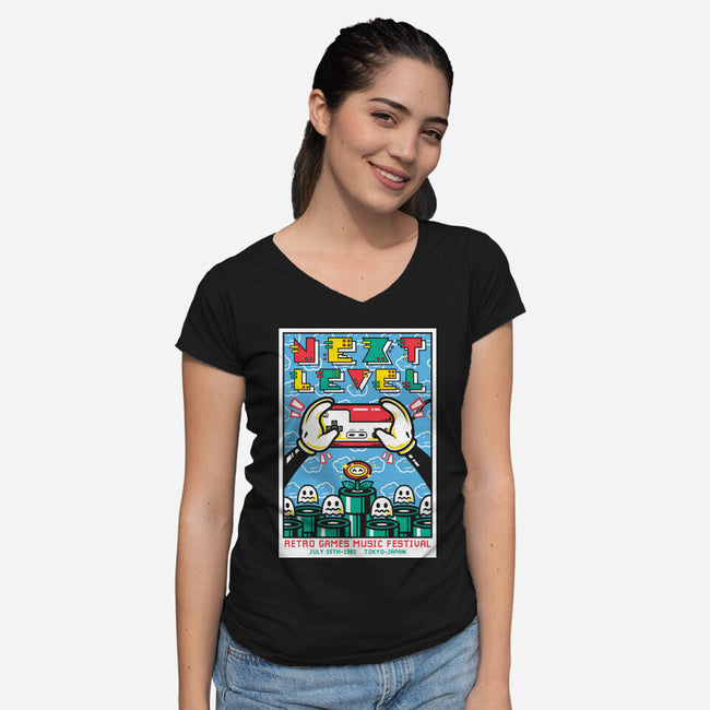 Next Level Retro-Womens-V-Neck-Tee-krisren28
