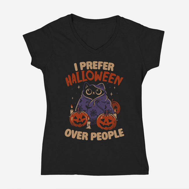 Halloween Over People-Womens-V-Neck-Tee-koalastudio
