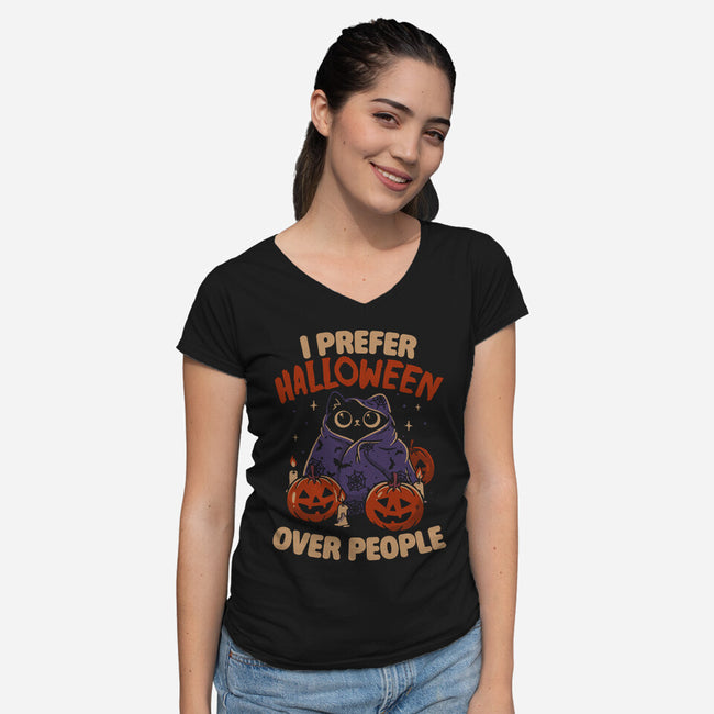 Halloween Over People-Womens-V-Neck-Tee-koalastudio