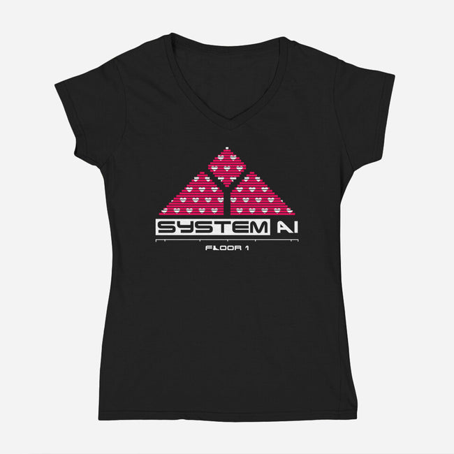 System Ai Systems-Womens-V-Neck-Tee-rocketman_art
