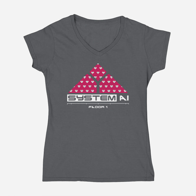 System Ai Systems-Womens-V-Neck-Tee-rocketman_art