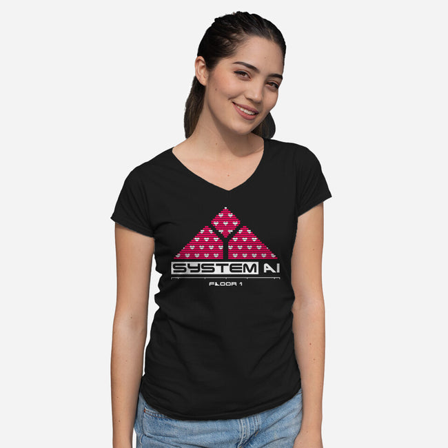 System Ai Systems-Womens-V-Neck-Tee-rocketman_art