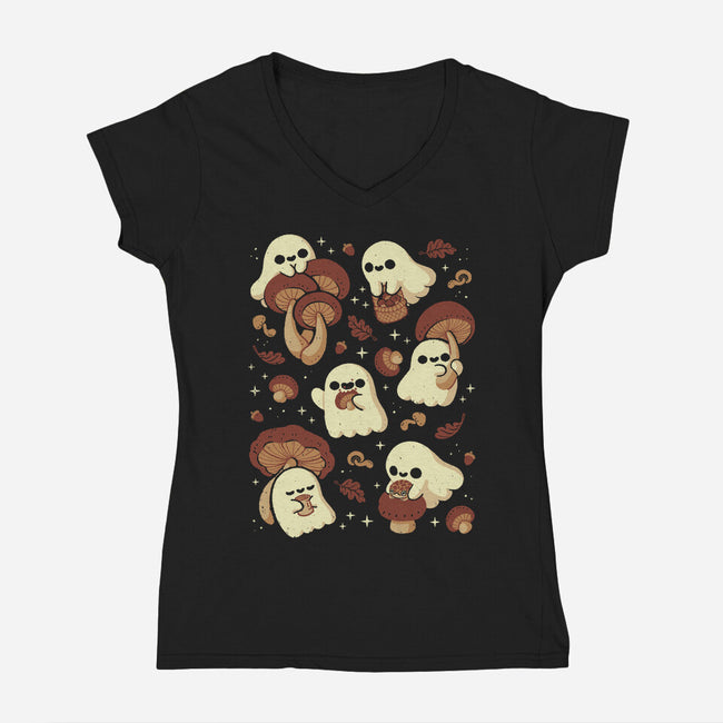 Autumn Mushrooms-Womens-V-Neck-Tee-xMorfina