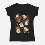 Autumn Mushrooms-Womens-V-Neck-Tee-xMorfina