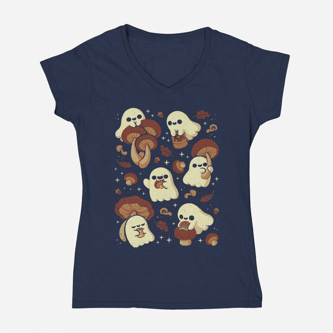 Autumn Mushrooms-Womens-V-Neck-Tee-xMorfina