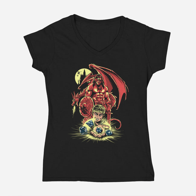 Roll The Dice-Womens-V-Neck-Tee-zascanauta