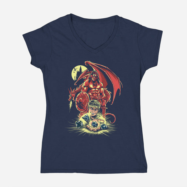 Roll The Dice-Womens-V-Neck-Tee-zascanauta