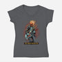 The Ghost Rockstar-Womens-V-Neck-Tee-Astrobot Invention