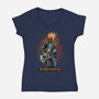 The Ghost Rockstar-Womens-V-Neck-Tee-Astrobot Invention