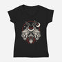 Cute Mothman With Lantern-Womens-V-Neck-Tee-NemiMakeit