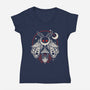 Cute Mothman With Lantern-Womens-V-Neck-Tee-NemiMakeit