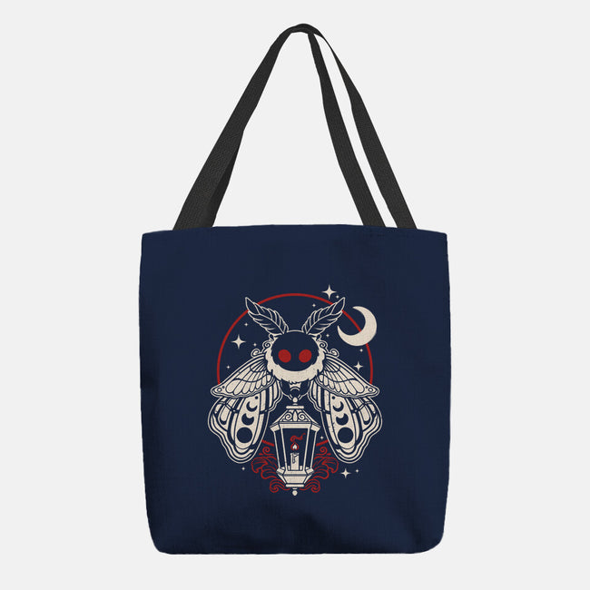 Cute Mothman With Lantern-None-Basic Tote-Bag-NemiMakeit