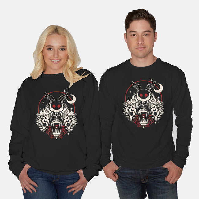 Cute Mothman With Lantern-Unisex-Crew Neck-Sweatshirt-NemiMakeit