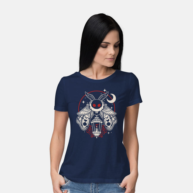 Cute Mothman With Lantern-Womens-Basic-Tee-NemiMakeit