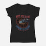 Mess With The Past-Womens-V-Neck-Tee-glitchygorilla