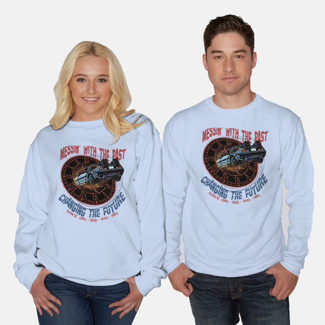 Mess With The Past-Unisex-Crew Neck-Sweatshirt-glitchygorilla
