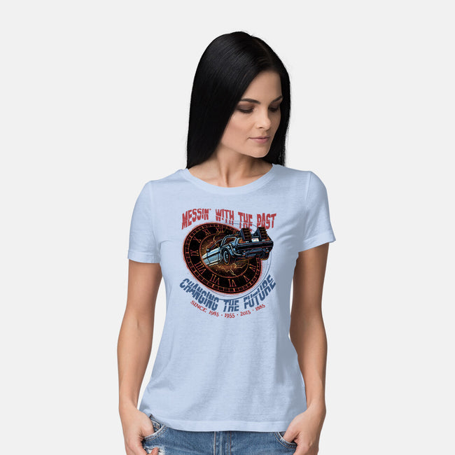 Mess With The Past-Womens-Basic-Tee-glitchygorilla