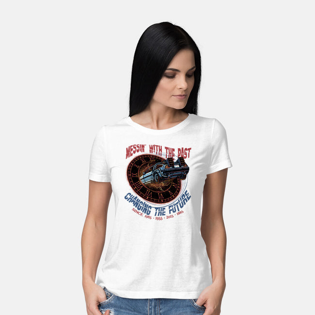 Mess With The Past-Womens-Basic-Tee-glitchygorilla