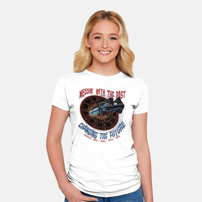 Mess With The Past-Womens-Fitted-Tee-glitchygorilla