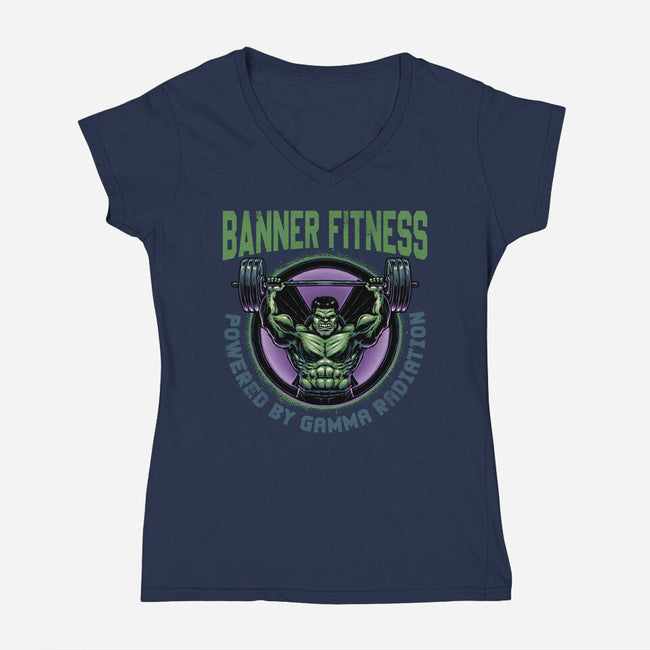 Gamma Radiation Fitness-Womens-V-Neck-Tee-glitchygorilla