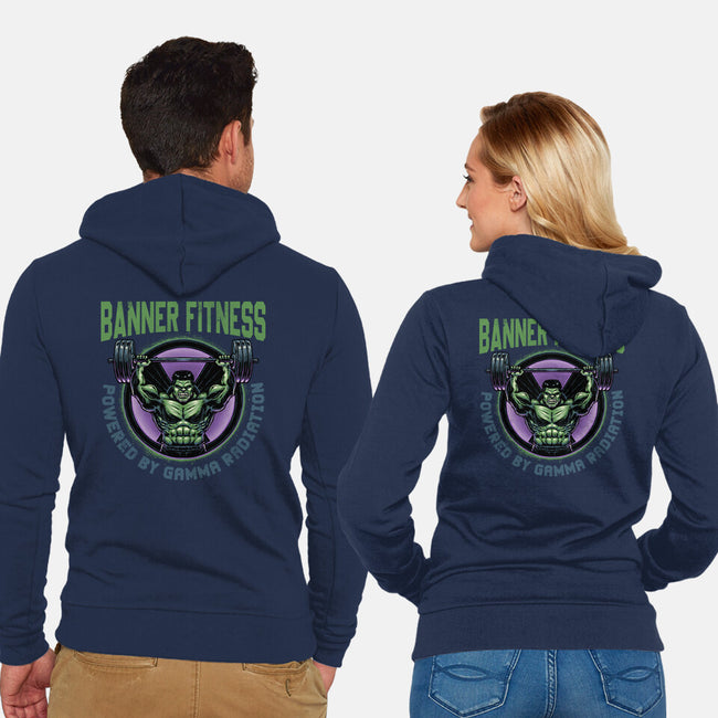 Gamma Radiation Fitness-Unisex-Zip-Up-Sweatshirt-glitchygorilla