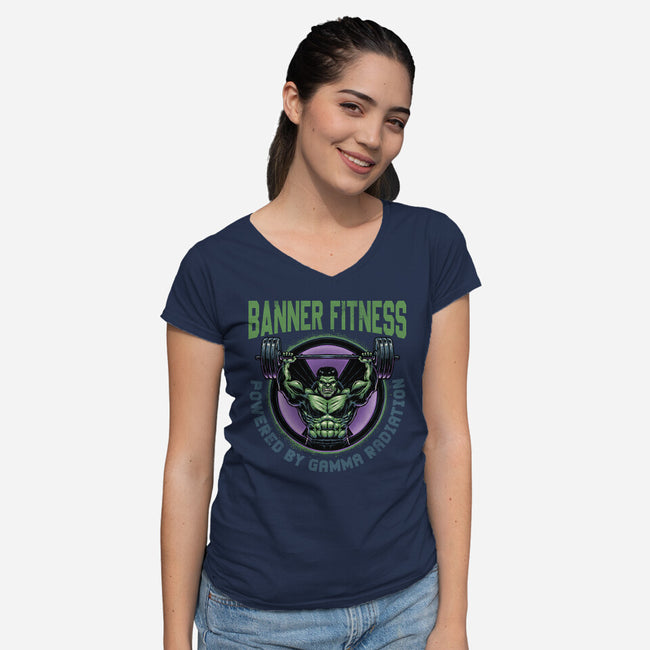 Gamma Radiation Fitness-Womens-V-Neck-Tee-glitchygorilla