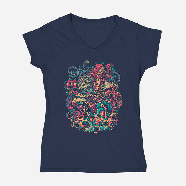 Becoming The Monster-Womens-V-Neck-Tee-Estudio Horta