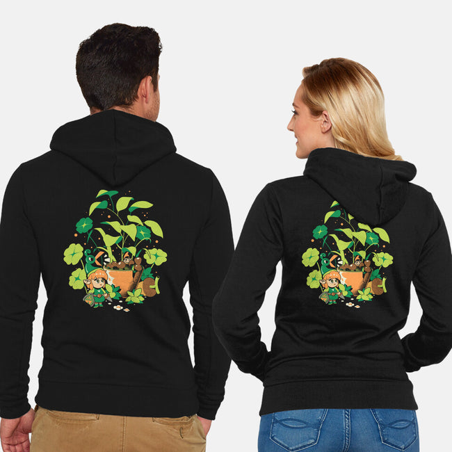 The Little Garden-Unisex-Zip-Up-Sweatshirt-ilustrata