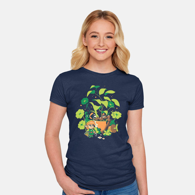 The Little Garden-Womens-Fitted-Tee-ilustrata