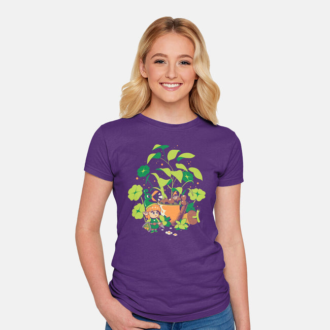 The Little Garden-Womens-Fitted-Tee-ilustrata