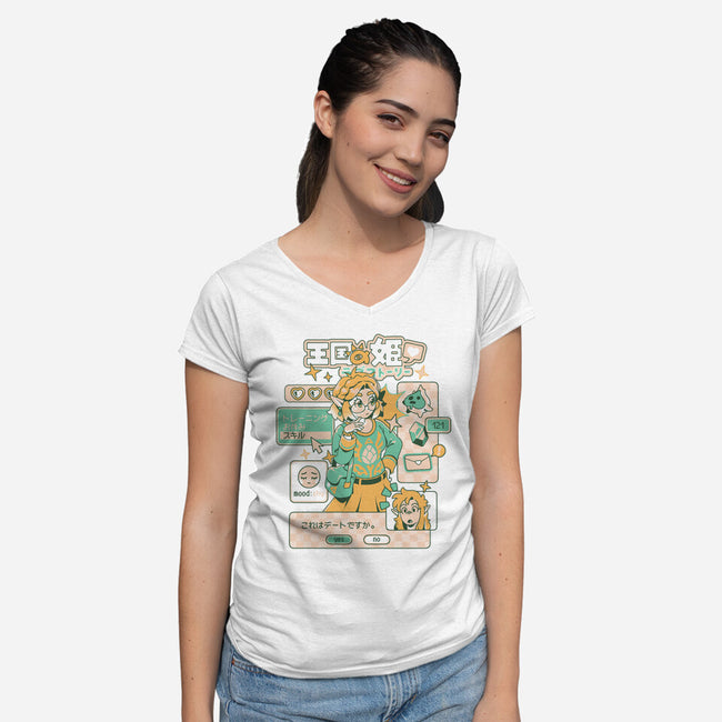 Princess Love Story-Womens-V-Neck-Tee-ilustrata