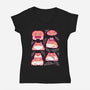 Cute Pacman Frog-Womens-V-Neck-Tee-xMorfina