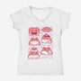 Cute Pacman Frog-Womens-V-Neck-Tee-xMorfina