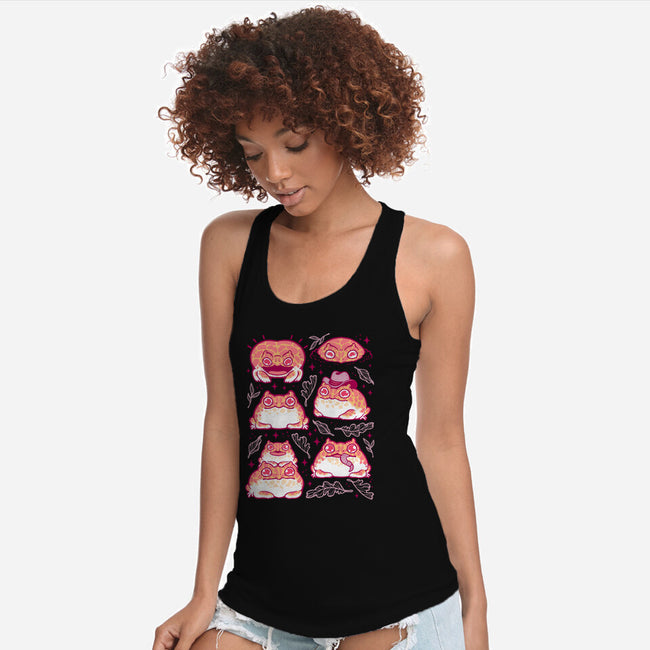 Cute Pacman Frog-Womens-Racerback-Tank-xMorfina