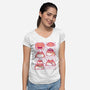 Cute Pacman Frog-Womens-V-Neck-Tee-xMorfina