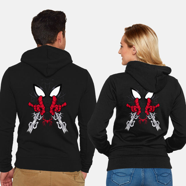 Web Shooter Hero-Unisex-Zip-Up-Sweatshirt-spoilerinc
